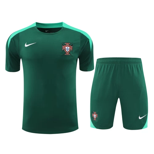 Portugal National Football Team Men Short Sleeves Football Kit Green 2024-25