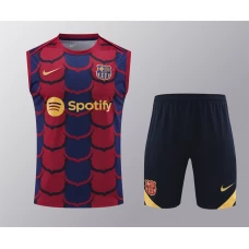 FC Barcelona Men Singlet Sleeveless Football Training Kit 2024-25