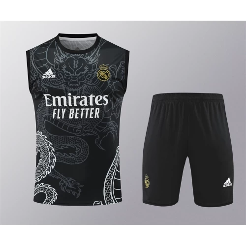 Real Madrid Cf Men Vest Sleeveless Football Kit Black 2024-25