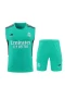 Real Madrid CF Men Vest Sleeveless Football Training Kit Cyan