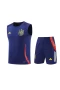 Spain National Football Team Men Sleeveless Football Kit Dark Blue 2024-25