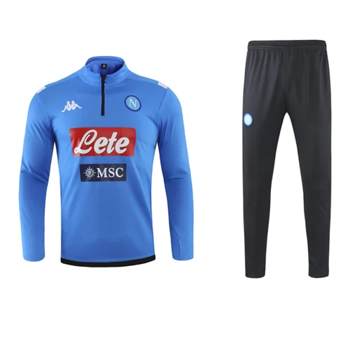 SSC Napoli Men Long Sleeves Half Zip Football Kit